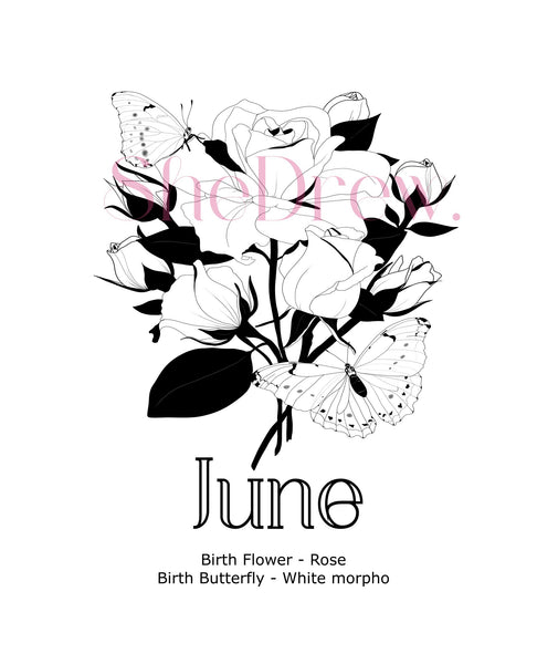 Buy June Birth Month Flower Pack Scan rose and Honeysuckle DIGITAL DOWNLOAD  for Tattoo Design or Wallpaper Online in India - Etsy